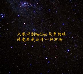 火眼识别WeChat 刷票的眼睛竟然是这样一种方法